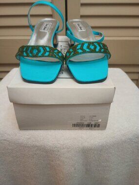 Diane Gilman Turquoise sandals Sz 8.5